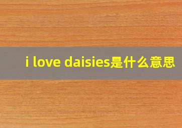 i love daisies是什么意思